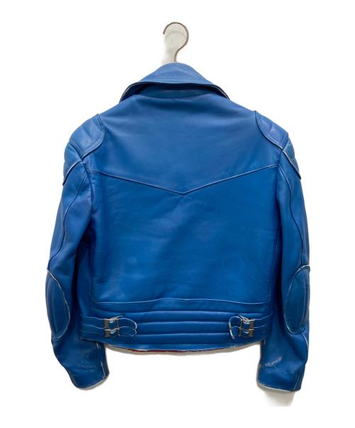 Lewis Leathers（ルイスレザース）Lewis Leathers (ルイスレザース) ダブルライダースレザージャケット ブルー サイズ:38の古着・服飾アイテム