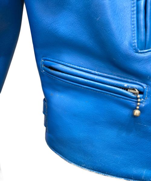 Lewis Leathers（ルイスレザース）Lewis Leathers (ルイスレザース) ダブルライダースレザージャケット ブルー サイズ:38の古着・服飾アイテム