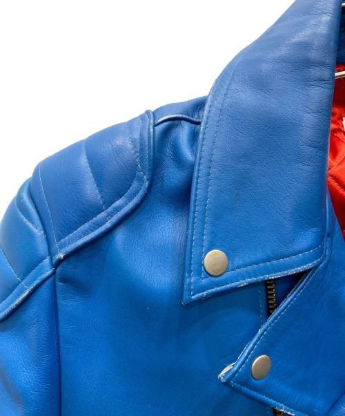 Lewis Leathers（ルイスレザース）Lewis Leathers (ルイスレザース) ダブルライダースレザージャケット ブルー サイズ:38の古着・服飾アイテム