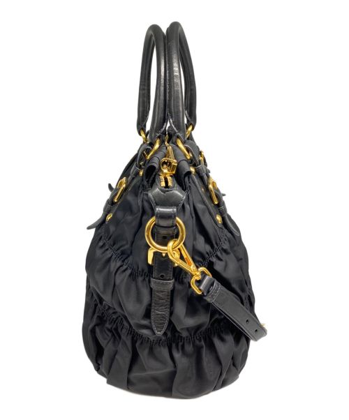 PRADA（プラダ）PRADA (プラダ) 2WAYギャザーショルダーバック ブラック サイズ:表記無しの古着・服飾アイテム