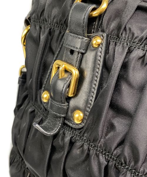 PRADA（プラダ）PRADA (プラダ) 2WAYギャザーショルダーバック ブラック サイズ:表記無しの古着・服飾アイテム