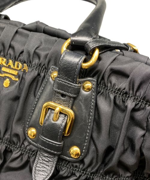 PRADA（プラダ）PRADA (プラダ) 2WAYギャザーショルダーバック ブラック サイズ:表記無しの古着・服飾アイテム