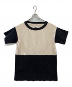 MM6 Maison Margielaエムエムシックスメゾンマルジェラ）の古着「半袖チュニック」｜ベージュ×ブラック