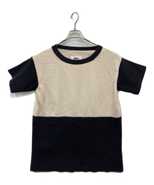 MM6 Maison Margiela（エムエムシックスメゾンマルジェラ）MM6 Maison Margiela (エムエムシックスメゾンマルジェラ) 半袖チュニック ベージュ×ブラック サイズ:Ｌの古着・服飾アイテム