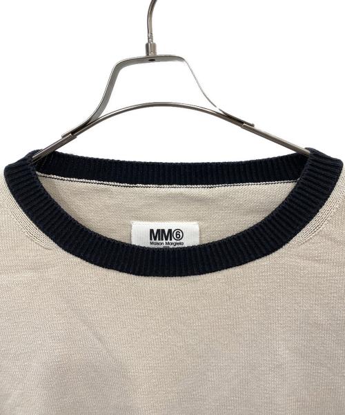 MM6 Maison Margiela（エムエムシックスメゾンマルジェラ）MM6 Maison Margiela (エムエムシックスメゾンマルジェラ) 半袖チュニック ベージュ×ブラック サイズ:Ｌの古着・服飾アイテム