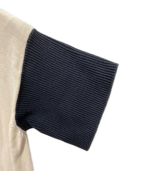 MM6 Maison Margiela（エムエムシックスメゾンマルジェラ）MM6 Maison Margiela (エムエムシックスメゾンマルジェラ) 半袖チュニック ベージュ×ブラック サイズ:Ｌの古着・服飾アイテム