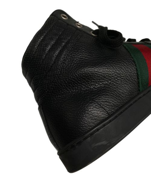 GUCCI（グッチ）GUCCI (グッチ) シェリーラインハイカットスニーカー ブラック サイズ:7 1/2の古着・服飾アイテム