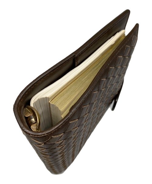 BOTTEGA VENETA（ボッテガベネタ）BOTTEGA VENETA (ボッテガベネタ) イントレチャート手帳カバー ブラウンの古着・服飾アイテム