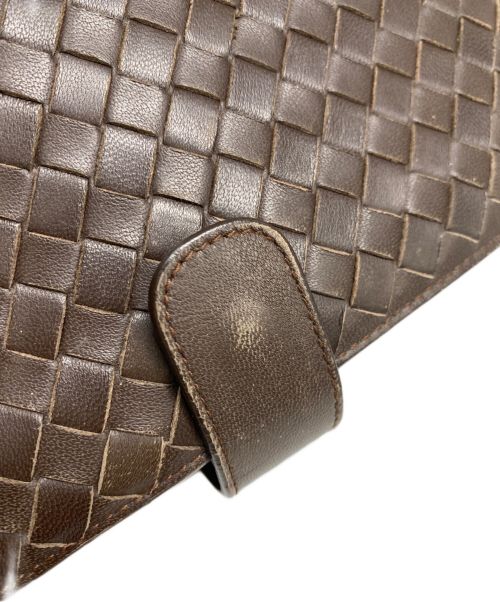BOTTEGA VENETA（ボッテガベネタ）BOTTEGA VENETA (ボッテガベネタ) イントレチャート手帳カバー ブラウンの古着・服飾アイテム