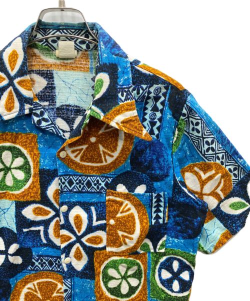 TOWN CRAFT（タウンクラフト）TOWN CRAFT (タウンクラフト) 半袖総柄アートシャツ ブルー サイズ:記載なしの古着・服飾アイテム