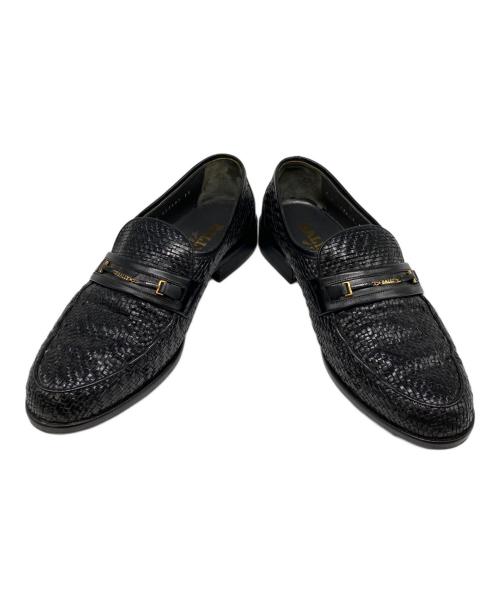 BALLY（バリー）BALLY (バリー) 編み込みローファー ブラック サイズ:7の古着・服飾アイテム