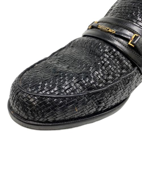 BALLY（バリー）BALLY (バリー) 編み込みローファー ブラック サイズ:7の古着・服飾アイテム