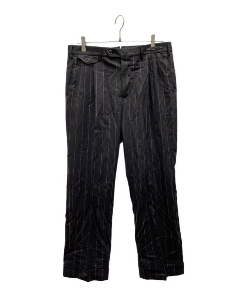 PT01（ピーティーゼロウーノ）PT01 (ピーティーゼロ) ストライプパンツ ブラック サイズ:50の古着・服飾アイテム