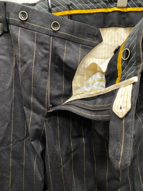 PT01（ピーティーゼロウーノ）PT01 (ピーティーゼロ) ストライプパンツ ブラック サイズ:50の古着・服飾アイテム