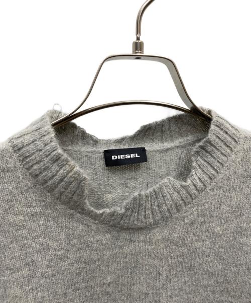 DIESEL（ディーゼル）DIESEL (ディーゼル) ダメージ加工ニット グレー サイズ:FREEの古着・服飾アイテム