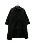 WILD THINGSワイルドシングス）の古着「バックギャザードベルトステンカラーコート」｜ブラック