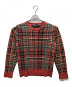 POLO RALPH LAURENポロ・ラルフローレン）の古着「エルボーパッチウールニット」｜レッド