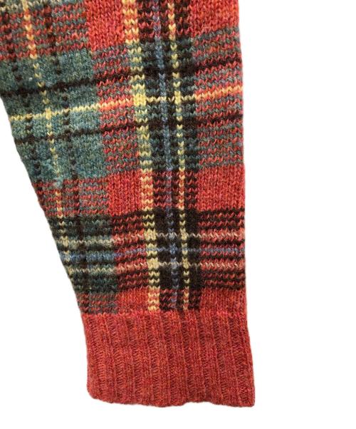 POLO RALPH LAUREN（ポロ・ラルフローレン）POLO RALPH LAUREN (ポロ・ラルフローレン) エルボーパッチウールニット レッド サイズ:Sの古着・服飾アイテム