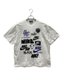 NIKE×BLACK COMME des GARCONS（ナイキ×ブラックコムデギャルソン）の古着「スウッシュプリントTシャツ」｜ホワイト