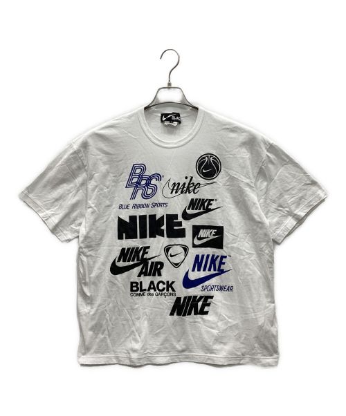 NIKE（ナイキ）NIKE (ナイキ) BLACK COMME des GARCONS (ブラック コムデギャルソン) スウッシュプリントTシャツ ホワイト サイズ:Sの古着・服飾アイテム