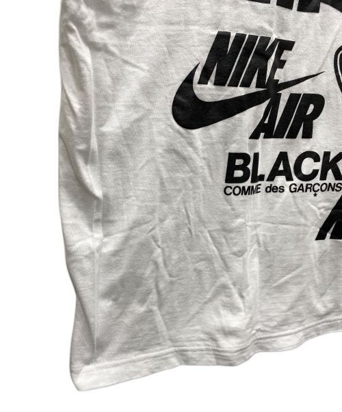NIKE（ナイキ）NIKE (ナイキ) BLACK COMME des GARCONS (ブラック コムデギャルソン) スウッシュプリントTシャツ ホワイト サイズ:Sの古着・服飾アイテム
