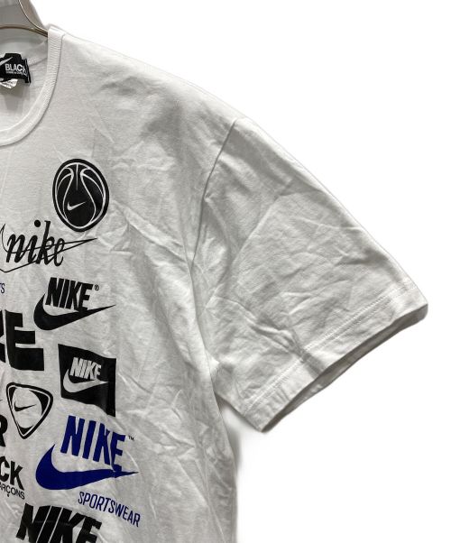 NIKE（ナイキ）NIKE (ナイキ) BLACK COMME des GARCONS (ブラック コムデギャルソン) スウッシュプリントTシャツ ホワイト サイズ:Sの古着・服飾アイテム
