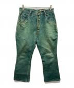 KAPITALキャピタル）の古着「ピエロデニムパンツ」｜グリーン