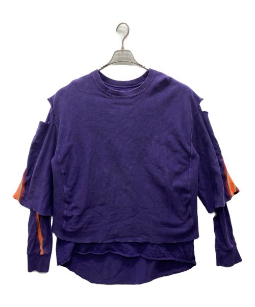 FACETASM（ファセッタズム）FACETASM (ファセッタズム) LAYERED RIB SWEAT SHIRT パープル サイズ:00の古着・服飾アイテム