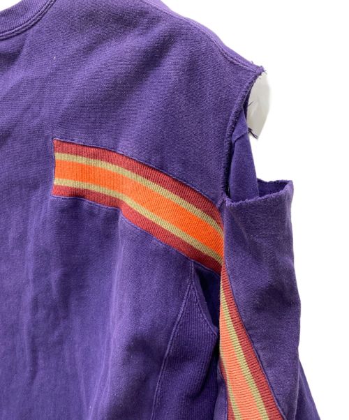 FACETASM（ファセッタズム）FACETASM (ファセッタズム) LAYERED RIB SWEAT SHIRT パープル サイズ:00の古着・服飾アイテム