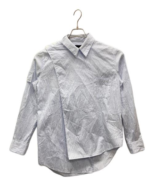 YUKI HASHIMOTO（ユウキハシモト）YUKI HASHIMOTO (ユウキハシモト) CROSSOVER LONG SLEEVE OFFICER SHIRTS ブルー サイズ:46の古着・服飾アイテム