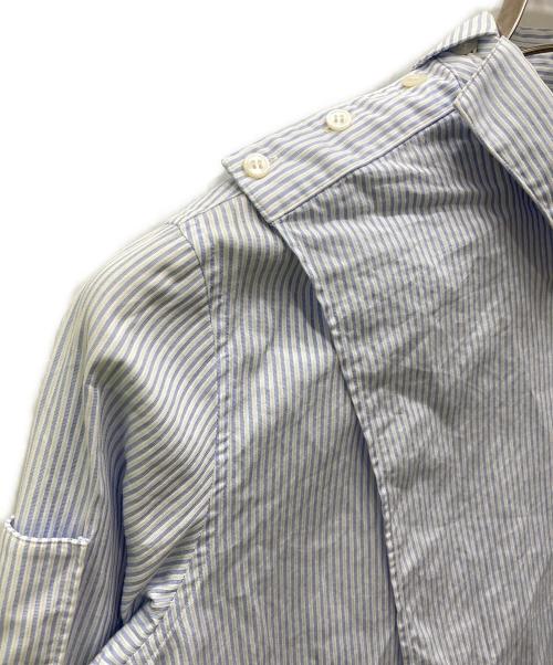 YUKI HASHIMOTO（ユウキハシモト）YUKI HASHIMOTO (ユウキハシモト) CROSSOVER LONG SLEEVE OFFICER SHIRTS ブルー サイズ:46の古着・服飾アイテム