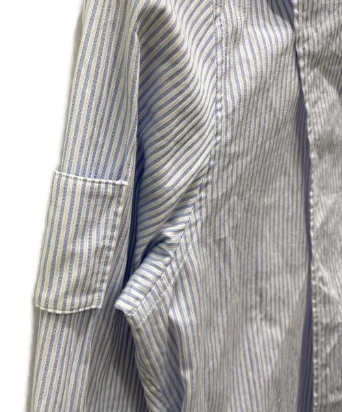 YUKI HASHIMOTO（ユウキハシモト）YUKI HASHIMOTO (ユウキハシモト) CROSSOVER LONG SLEEVE OFFICER SHIRTS ブルー サイズ:46の古着・服飾アイテム