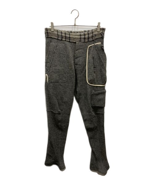 TAKAHIROMIYASHITA TheSoloIst.（タカヒロミヤシタ ザソロイスト）TAKAHIROMIYASHITA TheSoloIst. (タカヒロミヤシタ ザソロイスト) カシミヤ混デザインニットパンツ グレー サイズ:Sの古着・服飾アイテム