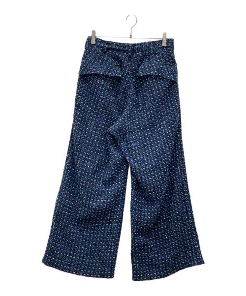 sulvam（サルバム）sulvam (サルバム) FANCY TWEED WIDE PANTS ブルー サイズ:Sの古着・服飾アイテム