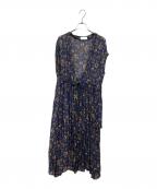 SOILソイル）の古着「レーヨンノースリーブワンピース」｜ネイビー