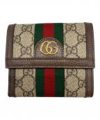 GUCCIグッチ）の古着「GG フレンチフラップウォレット」｜ブラウン