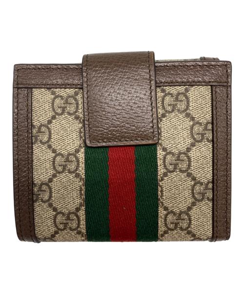 GUCCI（グッチ）GUCCI (グッチ) GG フレンチフラップウォレット ブラウン サイズ:表記無しの古着・服飾アイテム