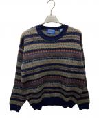 PENDLETONペンドルトン）の古着「総柄ニット」｜ネイビー