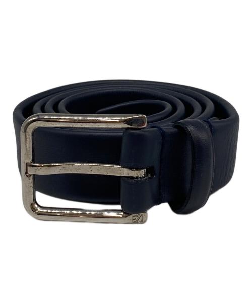 ERMENEGILDO ZEGNA（エルメネジルド・ゼニア）ERMENEGILDO ZEGNA (エルメネジルド・ゼニア) レザーベルト ネイビーの古着・服飾アイテム