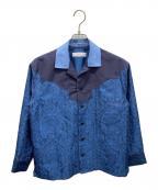 TOGA PULLAトーガ プルラ）の古着「キュプラジャガードシャツ」｜ブルー