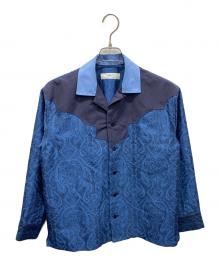 TOGA PULLA（トーガ プルラ）の古着「キュプラジャガードシャツ」｜ブルー