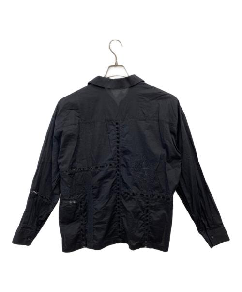 freada（フリーダ）Freada (フリーダ) レース刺繍パッチワークシャツ ブラック サイズ:ONE SIZEの古着・服飾アイテム