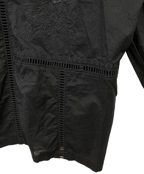 freada（フリーダ）Freada (フリーダ) レース刺繍パッチワークシャツ ブラック サイズ:ONE SIZEの古着・服飾アイテム