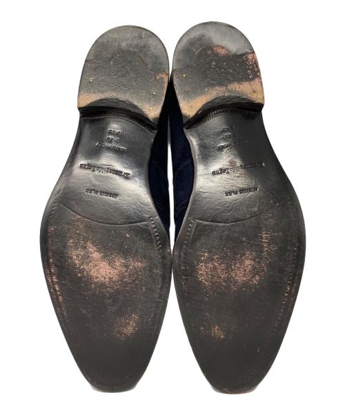 ERMENEGILDO ZEGNA（エルメネジルド・ゼニア）ERMENEGILDO ZEGNA (エルメネジルド・ゼニア) スウェードペニーローファー ネイビー サイズ:7の古着・服飾アイテム