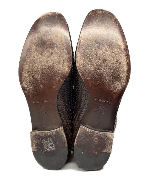ERMENEGILDO ZEGNA（エルメネジルド・ゼニア）ERMENEGILDO ZEGNA (エルメネジルド・ゼニア) 編み込みタッセルローファー ブラウン サイズ:7の古着・服飾アイテム