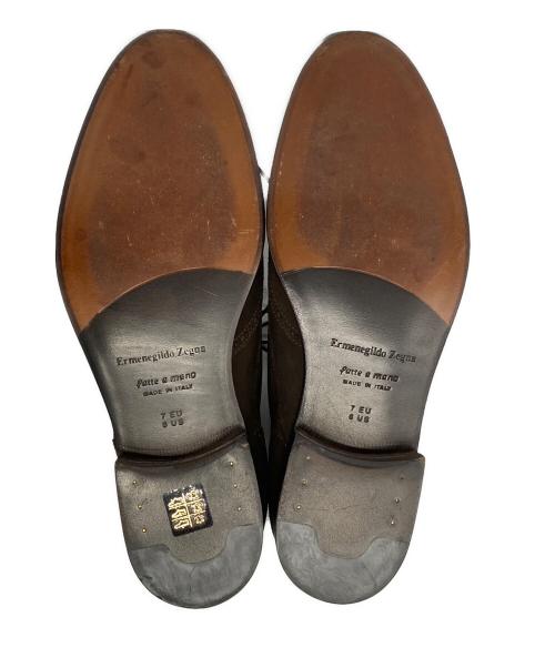 ERMENEGILDO ZEGNA（エルメネジルド・ゼニア）ERMENEGILDO ZEGNA (エルメネジルド・ゼニア) スウェードウィングチップシューズ ブラウン サイズ:7の古着・服飾アイテム