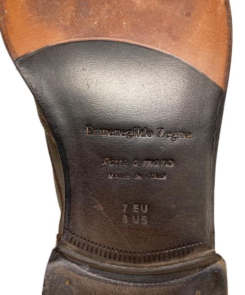 ERMENEGILDO ZEGNA（エルメネジルド・ゼニア）ERMENEGILDO ZEGNA (エルメネジルド・ゼニア) スウェードウィングチップシューズ ブラウン サイズ:7の古着・服飾アイテム