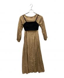 CAPRICIEUX LE'MAGE（カプリシューレマージュ）の古着「ビスチェSETパフワンピース」｜ブラウン