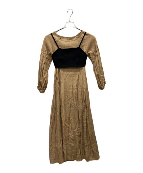 CAPRICIEUX LE'MAGE（カプリシューレマージュ）CAPRICIEUX LE'MAGE (カプリシューレマージュ) ビスチェSETパフワンピース ブラウン サイズ:Ｆの古着・服飾アイテム