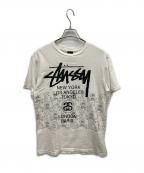 stussyステューシー）の古着「プリントTシャツ」｜ベージュ